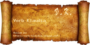 Verb Klaudia névjegykártya