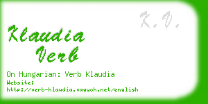 klaudia verb business card